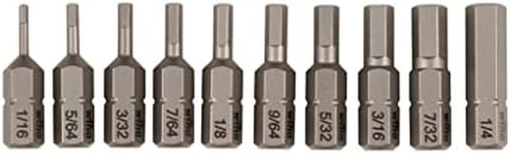 Wiha 72596 10 Piece Bit Set Hex Inch