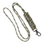 PATIKIL 20 Inch Paracord Lanyard, Braided Lanyard Necklace Keychain Badge Lanyard with Alloy Clip for Keys ID Card Badge Holder, Green Camo