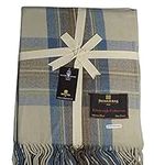 Merino Wool Tartan Blanket - Stewart Muted Blue