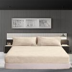 Teddy Fitted Sheet Cosy Warm Soft Fleece Extra Deep 30cm Cream Fitted Bed Sheet Small Double (4FT) 122cm x 190cm + 30cm Approximate