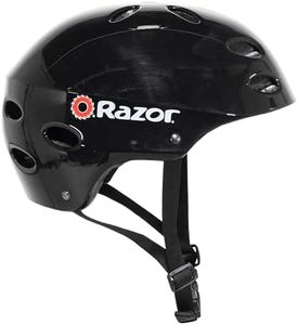Razor V17 Youth Skateboard Scooter Bike Sport Helmet, Glossy Black 97778