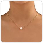 Single Pearl Necklace, Gold Pearl N