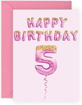 Central 23 5th Birthday Card Girl - 5 Year Old Girls Birthday Cards - Granddaughter Birthday Cards Fifth Bday- Comes With Fun Stickers - Made In The UK