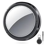 QCOQ Air Tracker Tag 1 Pack Black, Bluetooth Trackers Work with Apple Find My (iOS Only), Smart Tag with Protective Case/Keychain/Lanyard, Item Finders for Luggage/Key/Suitcases, Replaceable Battery