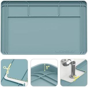 Wohbay Under Sink Mats for Kitchen Waterproof, 34" X 22" Or Smaller Cut to Fit Under Sink Drip Tray for Kitchen Bathroom Cabinets, Silicone Sink Liner Hold Up to 3.3 Gallons Liquid - Teal