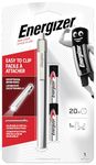 Energizer Metal Pen Inspection Torch PLM22 - Compact, High-Performance LED Flashlight, Silver, S3819, Perfect for Inspections and Close-Up Work