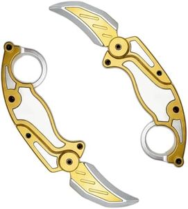 Fidget Claw Toy with Soft Silicone Blade, Plastic Karambit Practice Toy for Finger Spinning, 3D Printed Style Folding Pocket Spinner for Teens and Adults (Gold)