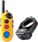 Educator EZ 1/2 Mile Dog Training Collar with Ergonomic Remote, Safe Humane Vibration Stimulation, Pavlovian Tone, Waterproof, Odorproof Biothane Collar, Night Light, Rechargeable, 1 Dog, Yellow