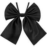 Mantieqingway School Uniforms Pre Tied Bow Ties for Girls Women, Adjustable Bowties for Party, Graduation, Shirt Accessory, Black, Medium