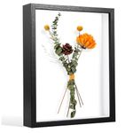 MeCids Shadow Box Frame Display Case, 3D Picture Frame Memory Display Case of Medals, Flowers, Crafts, Photos, Baby Items for Wall and Tabletop Decor (Black, 8x10)