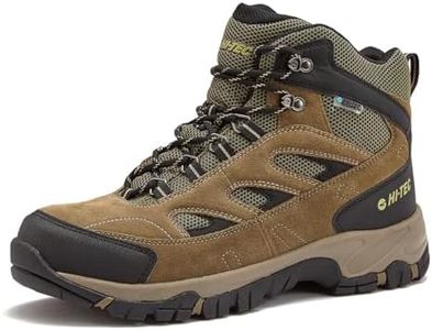 HI-TEC Yosemite WP Mid Waterproof Hiking Boots for Men, Lightweight Breathable Outdoor Trekking Shoes, Dark Green, 10