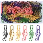 108 Pcs Musical Notes Paper Clips, Musical Notes Paperclips, Coloured Metal Paper Clamps Clips, Document Paper Clips Holders Clamps for Desk Office School Photo Bookmark Paper Clips