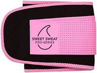 Sports Research Sweet Sweat 'Pro-Series' Waist Trimmer (Pink) with Adjustable Velcro Straps (XL/XXL)