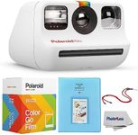 Polaroid GO Instant Mini Camera White + Polaroid GO Color Film – Double Pack + Album + Strap