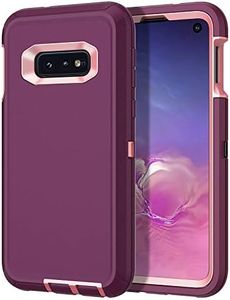 I-HONVA for Galaxy S10E Case Shockproof Dust/Drop Proof 3-Layer Full Body Protection [Without Screen Protector] Rugged Heavy Duty Cover Case for Samsung Galaxy S10E, Purple/Pink