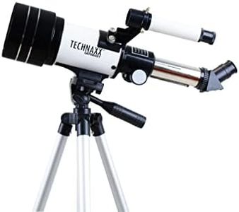 Telescopio Technaxx per l’osservazione del paesaggio e del cielo – Treppiede regolabile in altezza, 3 lenti, lente di Barlow, filtri solari e per la luce verde – Telescopio per adulti e bambini TX-175
