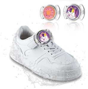 2 Pack Waterproof Air Tag Holder for Kids Shoelaces & Straps, Hidden Air Tag Holder for Shoes Cute Cartoon AirTag Case for Children Shoestring [Unicorn & Donuts]