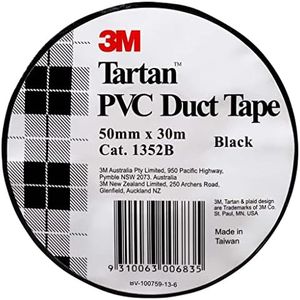 3M Tartan PVC Duct Tape Black 50mm x 30m