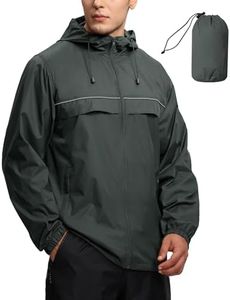 SWISSWELL Mens Rain Jacket Raincoat Waterproof Windbreaker Dark Grey 5XL