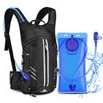 BROTOU Hydration Pack Backpack with 2L Water Bladder, BPA Free, Light Weight, with 2 Waist Pouch Water Pack, Outdoor Gear for Cycling Hiking Running Climbing,Camping, Biking