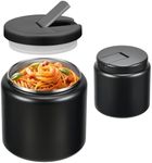 BOSEDSANG 26oz Soup Thermo for Hot Food Kids with Buckle Lid Insulated Vacuum Food Jar Wide Mouth Leakproof Stainless Steel Lunch Container (Black)