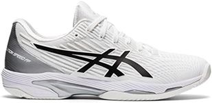 ASICS Men's Solution Speed FlyteFoam 2 Tennis Shoes, 11.5, White/Black