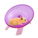 awhao Hamster Flying Saucer Exercise Wheel Toys Silence Quite Spinner for Gerbil Rat Chinchillas Guinea Pig Squirrel Small Animal Pink