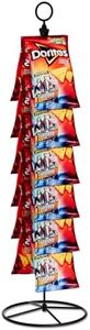 TJ.MOREE Chip Rack Display Stand, Snack Organizer for Countertop, Chip Bag Holder with 14 Clips, Chip Stand Display for Party, Office, Pantry(Black)