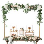 Inweder 102cm Tall Over The Table Rod Stand with Clamps Adjustable Gold Metal Table Arch Stand Table Clamp Stand Hanging Rail Party Stands for Centrepiece Decorations Wedding Anniversary Event Home