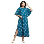 DUMMY SHAPE Feeding Kurtis for Women | Viscose Rayon Nursing Gown with Concealed Zippers for Pre & Post Partum | Maternity Dresses for Women | Pregnancy Gifts (DS507-3XL, Teal)