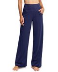 G4Free Womens Wide Leg Pants Yoga Pants with Pockets High Waisted Stretch Workout Loose Straight Leg Sweatpants(Royal Blue,S)