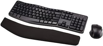 Amazon Basics Ergonomic Wireless Keyboard Mouse Combo - US/CA Layout - Black