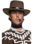 Smiffy's Men's Authentic Western Gunman Hat, Brown, One Size, 36336