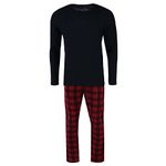 Hanes Men's Big and Tall X Temp Micro Fleece Pyjama Set, 5XL, Black