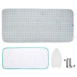 Seiritex Ironing Mat, Portable Ironing Pad 39.4 x 18.9 inch Table Top Iron Board 5 in 1 Travel Ironing Blanket for Washer, Dryer, Counter top, Gray