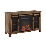 Walker Edison Flat Screen Living Room Storage Entertainment Center, Wood Metal, Rustic Oak, 48 Inch