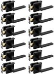 Goldenwarm Matte Black Door Handles Interior, Zinc Alloy Heavy Duty Privacy Door Levers for Bedroom, Contemporary Bathroom Interior Door Handles Bulk (12 Pack)