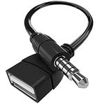 3.5mm Male AUX Audio Jack Plug To USB 2.0 Female Converter Cord Adapter Cable Only for Car Aux Port