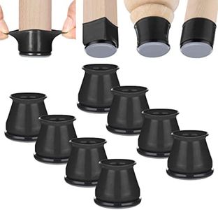 Aneaseit Chair Leg Sliders for Carpet - 1 1/2" x 8 pcs Black - Silicone Heavy Duty Furniture Movers w/PTFE Bottom - Table Feet Covers Pads Protectors for Smooth Glides - Medium