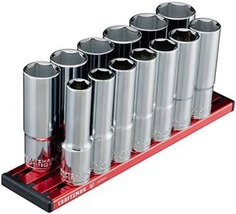CRAFTSMAN V-SERIES Socket Set, Deep MM, 1/2 Inch Drive, 13 Piece (CMMT17595V)