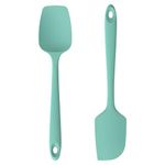 U-Taste Silicone Spatula Set of 2: 315℃ Heat Resistant Flexible Seamless Rubber Spoon Spatula, Baking Cooking Kitchen Utensil with Nylon Core for Nonstick Cookware Mixing Stirring Scraping (Aqua Sky)