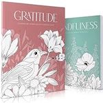 Beautiful Adult Coloring Book Set of 2 for Women - Gratitude and Mindfulness Books with Inspirational Quotes Making it a Great Christmas Gift - Perfect Stress Relieving Books That are Fun to Color