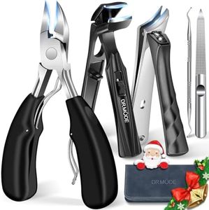 2025 Toenail Clippers for Thick Toenails for Seniors, Angled Head Large Toe Nail Clippers Set for Men, Heavy Duty Ingrown Toenail Clippers with Long Handle, Ultra Sharp Slanted Nail Cutter Wide Jaw