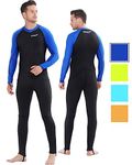 COPOZZ Diving Skin, Men Women Youth Thin Wetsuit Rash Guard- Full Body UV Protection - for Diving Snorkeling Surfing Spearfishing Sport Skin (Black/Navy-Blue, X-Large for Men)