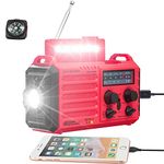 5000mAh Weather Alert Radio, AM/FM/SW/NOAA Radio, Solar Hand Crank Portable Survival Emergency Radio,Rechargeable Battery Power Bank USB Cellphone Charger,Camping Flashlight Lantern,SOS Alarm,Compass