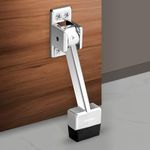 Plantex Gate Stopper for The Door with Rubber Grip 5-Inch Long Door Stopper for The Wooden Door (Silver Chrome)