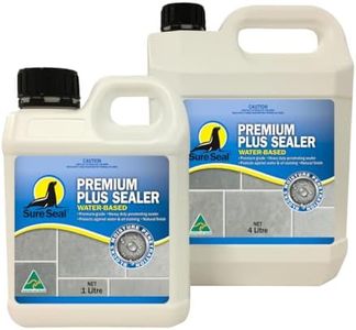 Sure Seal Premium Plus Sealer 4 Litre, Water-Based, Heavy Duty Penetrating, Natural Finish, for Porous Stone and Concrete Surfaces