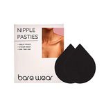 bare wear Nipple Pasties Size Waterproof & Sweat-Proof | Safe to Use Directly on Skin 6.35cm -Pack of 10 (Black)