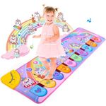 Unicorn Toys for 1 2 3 4 5 Year Old Girls Gifts,Piano Dance Mat for Kids with 8 musical instruments, Early Educational Toddlers Baby Toys Birthday Present for Girls Kids