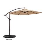 Villacera 83-OUT5410 10' Offset Outdoor Patio Umbrella with 8 Steel Ribs and Aluminum Pole and Vertical Tilt, Beige